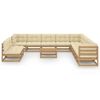 vidaXL Set de muebles de jard&iacute;n 12 pzs cojines madera pino marr&oacute;n miel