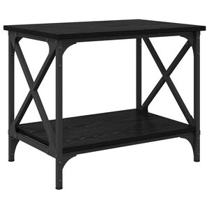 vidaXL Mesa lateral Roble Negro 55 x 38 x 45 cm Madera de ingenier&iacute;a