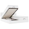 vidaXL Estructura cama otomana colchones cuero sint&eacute;tico blanco