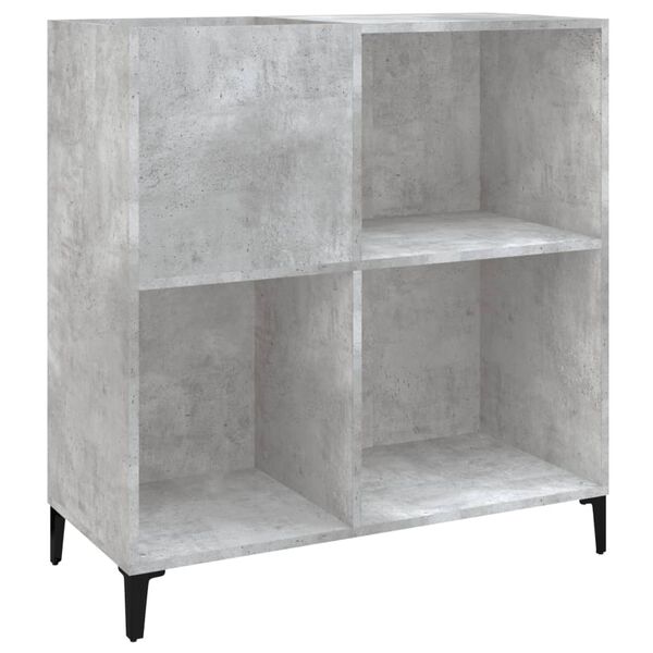 vidaXL Mueble discos madera contrachapada gris hormig&oacute;n 84,5x38x89 cm