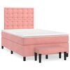 vidaXL Cama box spring con colch&oacute;n terciopelo rosa 120x190 cm