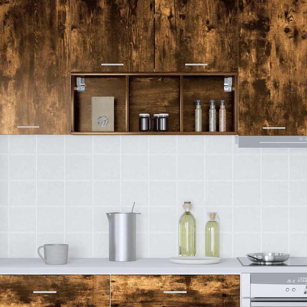 vidaXL Mueble colgante Roble ahumado 30 x 29,5 x 80 cm