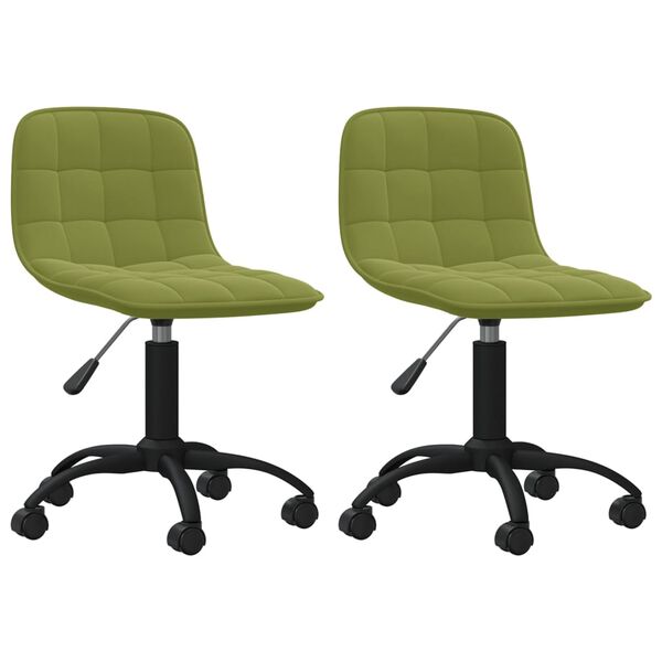 vidaXL Sillas de comedor giratorias 2 uds de terciopelo verde claro
