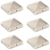 vidaXL Tapas piramidales postes valla 6 uds acero inoxidable 91x91 mm