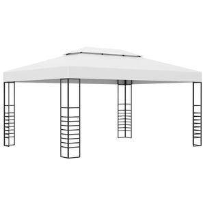 vidaXL Cenador de jard&iacute;n acero recubrimiento polvo blanco 4x3x2,7 m