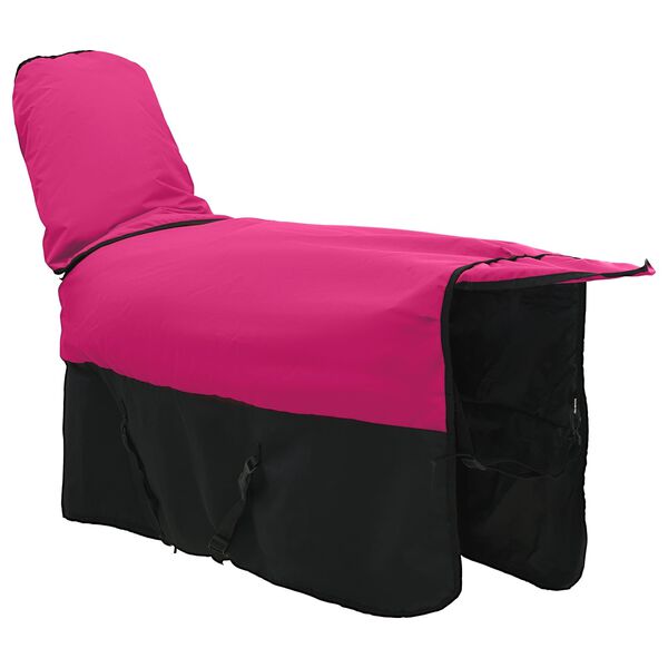 vidaXL Manta para Caballo Rosa y Negro 145 cm Poli&eacute;ster