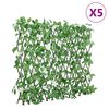 vidaXL Enrejado expansible de hiedra artificial verde 5 uds 186x30 cm