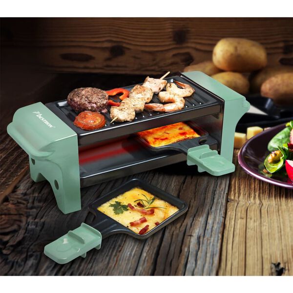 Bestron Parrilla raclette AGR102G negro y verde 350 W