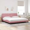 vidaXL Estructura cama sin colch&oacute;n terciopelo rosa 200x200 cm