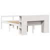 vidaXL Cama con estanter&iacute;a sin colch&oacute;n madera maciza blanca 150x200 cm