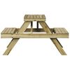 vidaXL Mesa de pícnic madera pino impregnada 105x134x75 cm