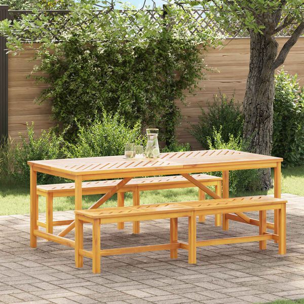 vidaXL Conjunto de Comedor de Jard&iacute;n 3 pcs Marr&oacute;n