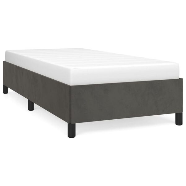 vidaXL Estructura de cama sin colch&oacute;n terciopelo gris oscuro 90x200 cm