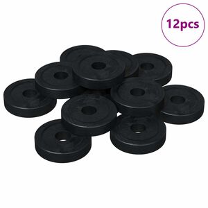 vidaXL adecuado para arandelas planas 12 pcs Negro &empty;15 x 3 mm