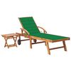 vidaXL Tumbona con mesa y coj&iacute;n madera maciza de teca