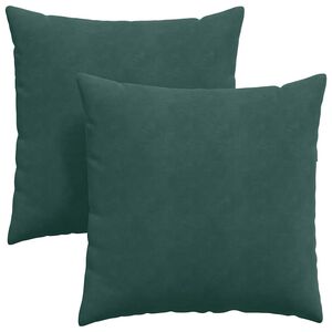 vidaXL Cojines de sof&aacute; 2 pcs Verde oscuro 60 x 60 cm Tela de pana