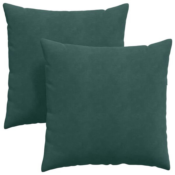 vidaXL Cojines de sof&aacute; 2 pcs Verde oscuro 60 x 60 cm Tela de pana