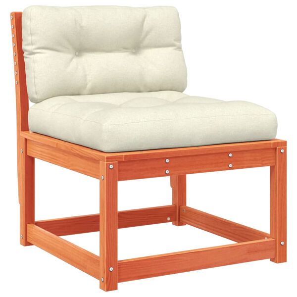 vidaXL Set de sofás jardín 5 pzas con cojines madera pino marrón cera