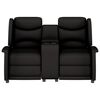 vidaXL Sill&oacute;n de masaje reclinable 2 plazas con portavasos negro