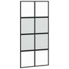 vidaXL Puerta corredera vidrio templado y aluminio negra 102,5x205 cm