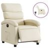 vidaXL Sill&oacute;n reclinable el&eacute;ctrico de cuero sint&eacute;tico crema