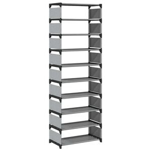 vidaXL Zapatero 10 niveles gris 54x28x158 cm tejido no tejido
