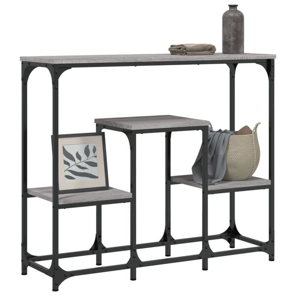 vidaXL Mesa consola madera de ingeniería gris Sonoma 89,5x28x76 cm