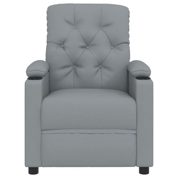 vidaXL Sill&oacute;n reclinable el&eacute;ctrico tela gris claro
