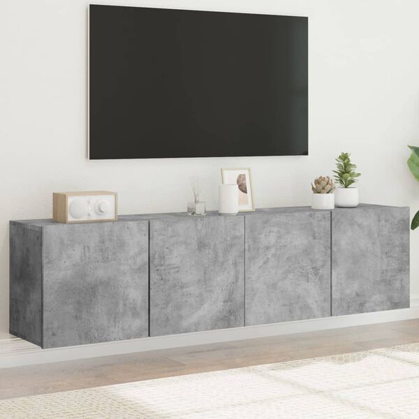 vidaXL Muebles para TV de pared 2 unidades gris hormig&oacute;n 80x30x41 cm