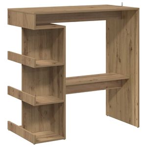vidaXL Mesa bar con estante almacenaje roble artisan 100x48x101,5 cm
