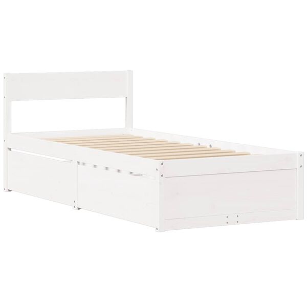 vidaXL Estructura cama sin colch&oacute;n madera maciza pino blanca 100x200cm