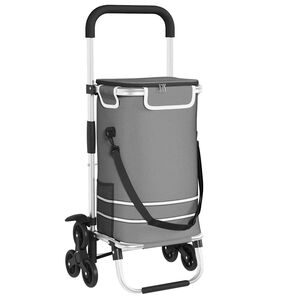 vidaXL Carro de compras 1 Gris 47 x 39 x 100,5 cm Tela Oxford