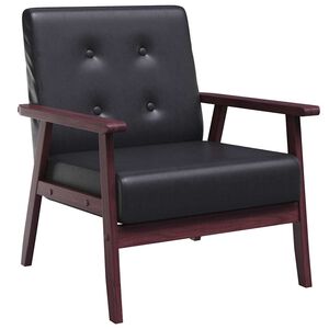 vidaXL Sill&oacute;n de cuero sint&eacute;tico negro