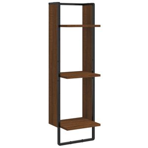 vidaXL Estanter&iacute;a de pared 3 niveles madera marr&oacute;n roble 30x25x100 cm