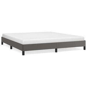 vidaXL Estructura de cama sin colch&oacute;n cuero sint&eacute;tico gris 160x200 cm