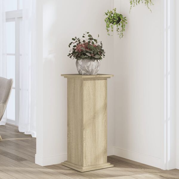 vidaXL Soportes de plantas madera ingenier&iacute;a roble Sonoma 33x33x80 cm