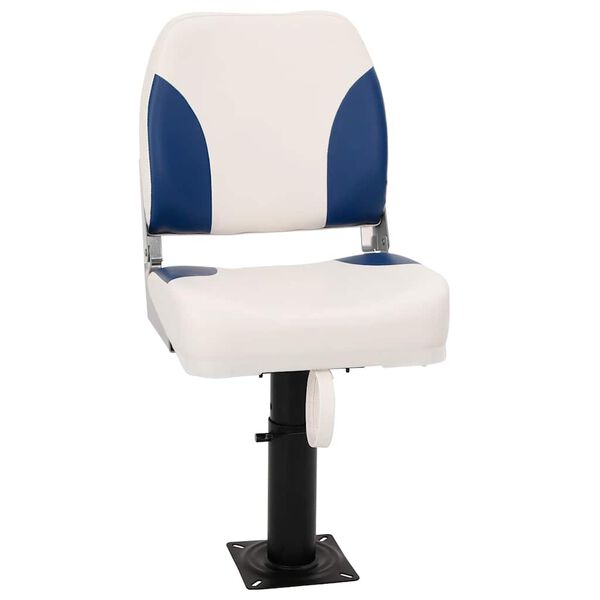 vidaXL Asiento de barco con pedestal altura ajustable 360&deg; giratorio