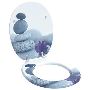 vidaXL Asiento de WC Gris 44 x 38 cm Tablero de MDF