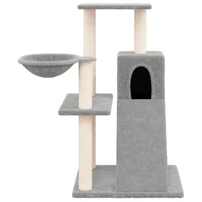 vidaXL Rascador para gatos con postes de sisal gris claro 82 cm