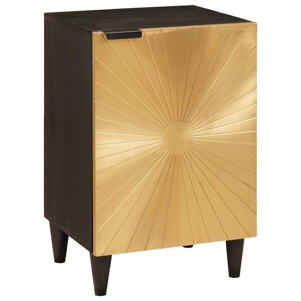 vidaXL Mueble de Cuarto de Ba&ntilde;o Negro y dorado 38 x 33 x 58 cm