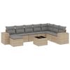 vidaXL Set de sof&aacute;s de jard&iacute;n 9 pzas con cojines rat&aacute;n sint&eacute;tico beige