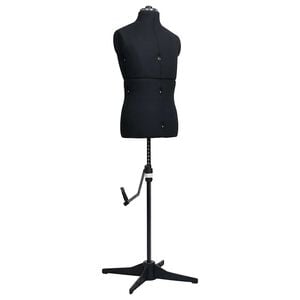 vidaXL Maniqu&iacute; de sastre ajustable hombre negro talla 37-45