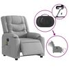 vidaXL Sillón reclinable de masaje eléctrico tela gris claro