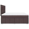 vidaXL Cama box spring con colch&oacute;n tela marr&oacute;n oscuro 200x200 cm
