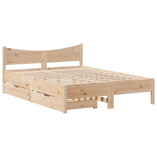 vidaXL Estructura de cama con cajones madera maciza de pino 150x200cm