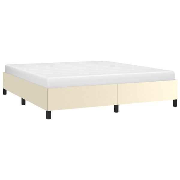 vidaXL Estructura de cama sin colch&oacute;n cuero sint&eacute;tico crema 180x200 cm