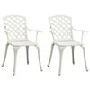 vidaXL Sillas de jard&iacute;n 2 unidades aluminio fundido blanco
