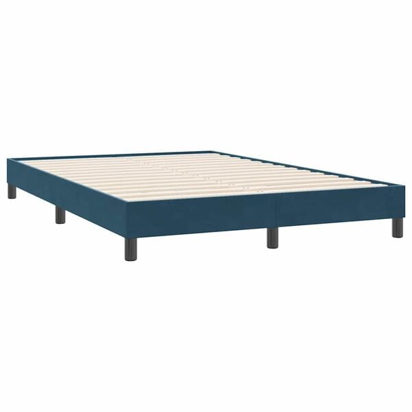 vidaXL Cama box spring sin colch&oacute;n azul oscuro terciopelo 140x220 cm