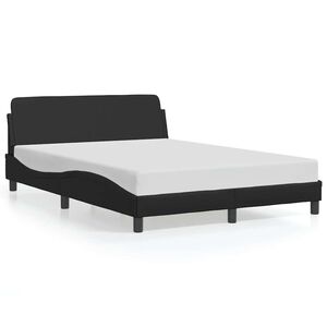 vidaXL Estructura de cama Dover cuero sint&eacute;tico negro 120x200 cm