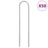 vidaXL Clavijas de tierra forma U 50 uds acero galvanizado 15x3,5 cm